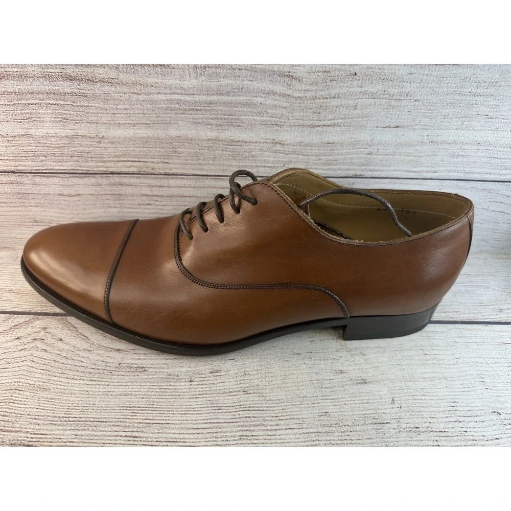 To Boot New York Men's Brandon II Leather Brown Cap Toe Oxford Shoes Size 10.5
